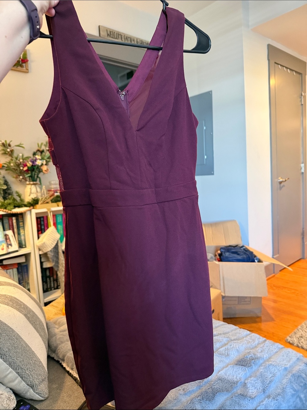 Speechless Plum V-Neck Mini Dress